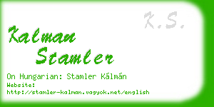 kalman stamler business card