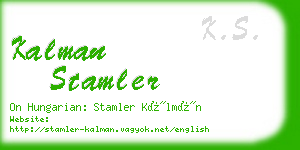 kalman stamler business card